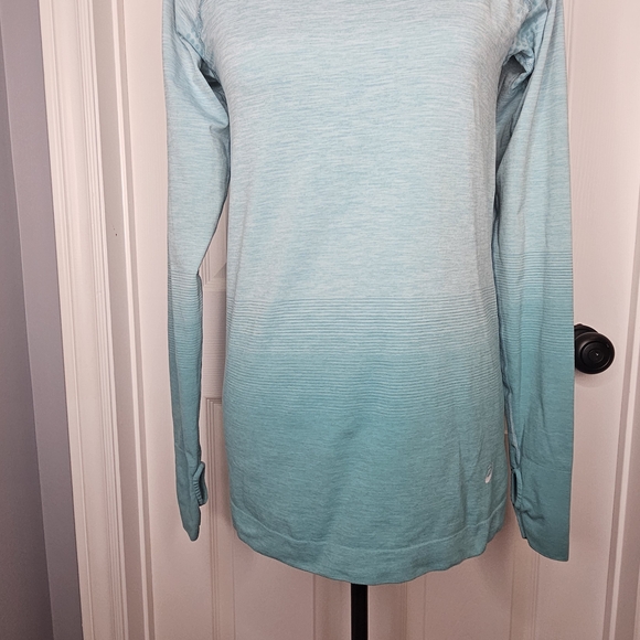 Asics Teal Long Sleeve Athleisure Top Tee Women's Size M - Picture 4 of 12